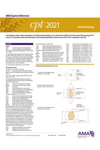 CPT 2021 Express Reference Coding Card: Dermatology