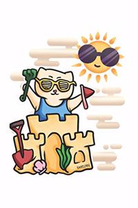 Beach Sandcastle Sky Cat Notebook