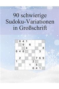 90 schwierige Sudoku-Variationen in Großschrift