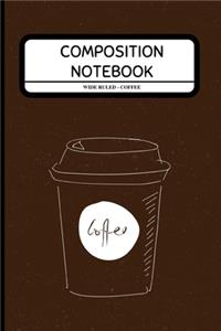 Composition Notebook Wide Ruled - Coffee