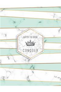 Watch the Queen Conquer: Marble & Gold Composition Book - 150-Page Blank Journal Notebook - 8.5 X 11 Large Softcover