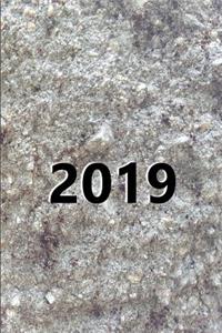 2019 Daily Planner Large Font Engraved Carved Stone Style 384 Pages