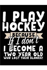 I Play Hockey Because If I Don't I Become A Two Year Old Who Lost Their Blankie!