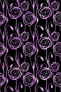 Journal Notebook Scribbly Watercolor Flowers Pattern 4