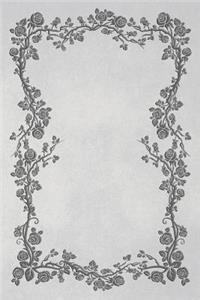 White 101 - Blank Notebook With Rose Vines - 6x9