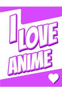 I Love Anime: Large Print Discreet Internet Website Password Organizer, Birthday, Christmas, Friendship Gifts for Kids, Teens, Men and Women, Book Size 8 1/2