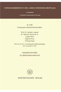 Interaktionsmuster Im Gehörlosenunterricht