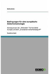 Bedingungen für eine europäische Sicherheitsstrategie