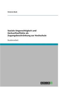 Soziale Ungerechtigkeit und Herkunftseffekte als Zugangsbeschränkung zur Hochschule