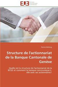 Structure de l'actionnariat de la banque cantonale de genève