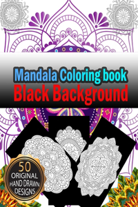 MANDALA Coloring Book Black Background