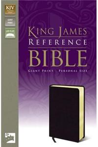 KJV, Reference Bible, Giant Print, Personal Size, Bonded Leather, Black, Red Letter Edition