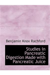 Studies in Pancreatic Digestion Made with Pancreatic Juice