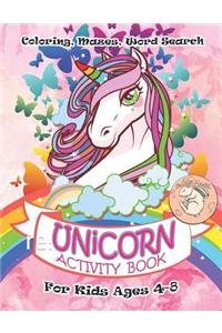 Unicorn Activity Book for Kids Ages 4-8