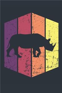 Vintage Rhino Journal - Gift for Rhino Lovers - Retro Rhino Notebook - Rhino Diary for Boys and Girls