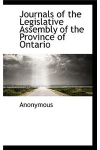 Journals of the Legislative Assembly of the Province of Ontario
