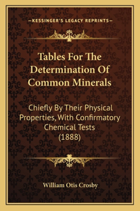 Tables for the Determination of Common Minerals