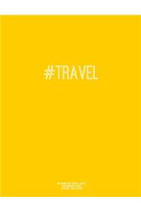 Notebook for Cornell Notes, 120 Numbered Pages, #TRAVEL, Gold Cover