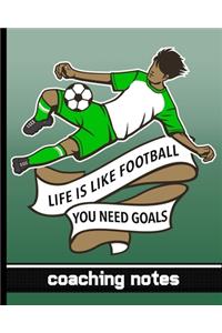 Life Is Like Football You Need Goals - Coaching Notes
