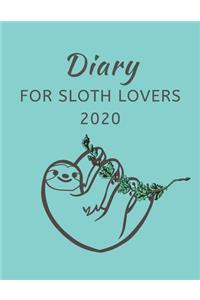 Diary For Sloth Lovers 2020