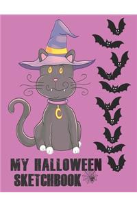 My Halloween Sketchbook: Cute Halloween Gift Book, large 8.5 x 11in pages for drawing doodling sketching or making memories