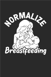 Normalize Breastfeeding: Pro Life Activist Awareness Dot Grid Notebook 6x9 Inches - 120 dotted pages for notes, drawings, formulas - Organizer writing book planner diary