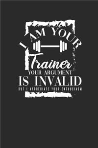 I Am Your Trainer: Fitness Trainer Notebook, Dotted Bullet (6" x 9" - 120 pages) Sports Themed Notebook for Daily Journal, Diary, and Gift