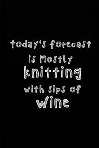 Today's Forecast is Mostly knitting with sips of Wine