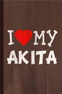 I Love My Akita Dog Breed Journal Notebook