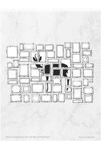 Marble Antelope Notebook with Lined Pages and Floral Margins