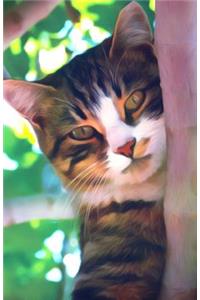 Journal Notebook For Cat Lovers - Tabby In A Tree