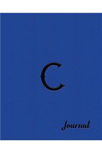 C Journal: Beautiful Blue Writing Journal Designed to Resemble Leather and Embossing in 8x10 Softcover Paperback Notebook