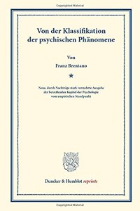 Von Der Klassifikation Der Psychischen Phanomene
