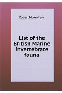 List of the British Marine invertebrate fauna