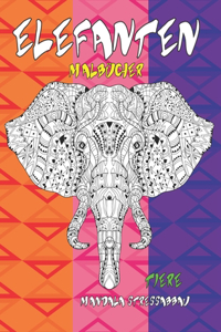 Malbucher - Mandala Stressabbau - Tiere - Elefanten