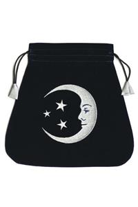 Smiling Moon Embroidered Tarot Bag