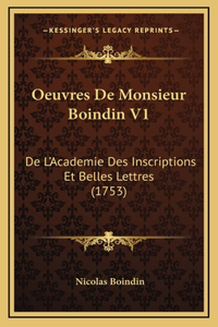 Oeuvres De Monsieur Boindin V1