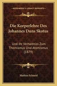 Korperlehre Des Johannes Duns Skotus