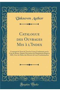 Catalogue Des Ouvrages MIS À l'Index