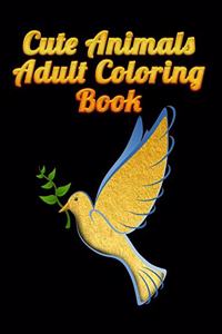 Cute Animals Adult Coloring Book