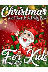 Christmas Word Search Activity Book for Kids Ages 4-7