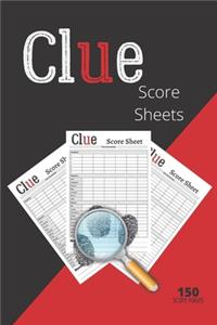 Clue score sheets