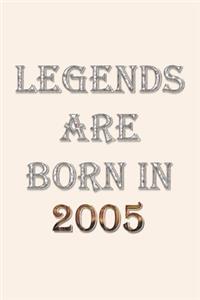 Legends Are Born In 2005 Notebook