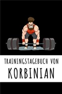 Trainingstagebuch von Korbinian: Personalisierter Tagesplaner für dein Fitness- und Krafttraining im Fitnessstudio oder Zuhause