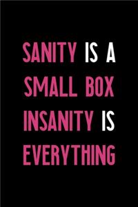 Sanity Is A Small Box Insanity Is Everything
