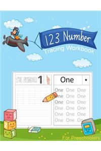 1 2 3 Number Tracing Workbook for Preschoolers