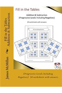 Fill in the Tables Addition & Subtraction
