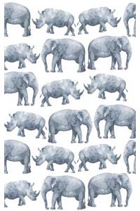 Elephant and Rhino March - Lined Notebook with Margins - 5x8