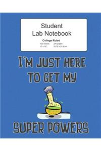Student Science Lab Lined Notebook