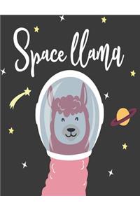 Space llama: Space llama on brown cover and Dot Graph Line Sketch pages, Extra large (8.5 x 11) inches, 110 pages, White paper, Sketch, Draw and Paint